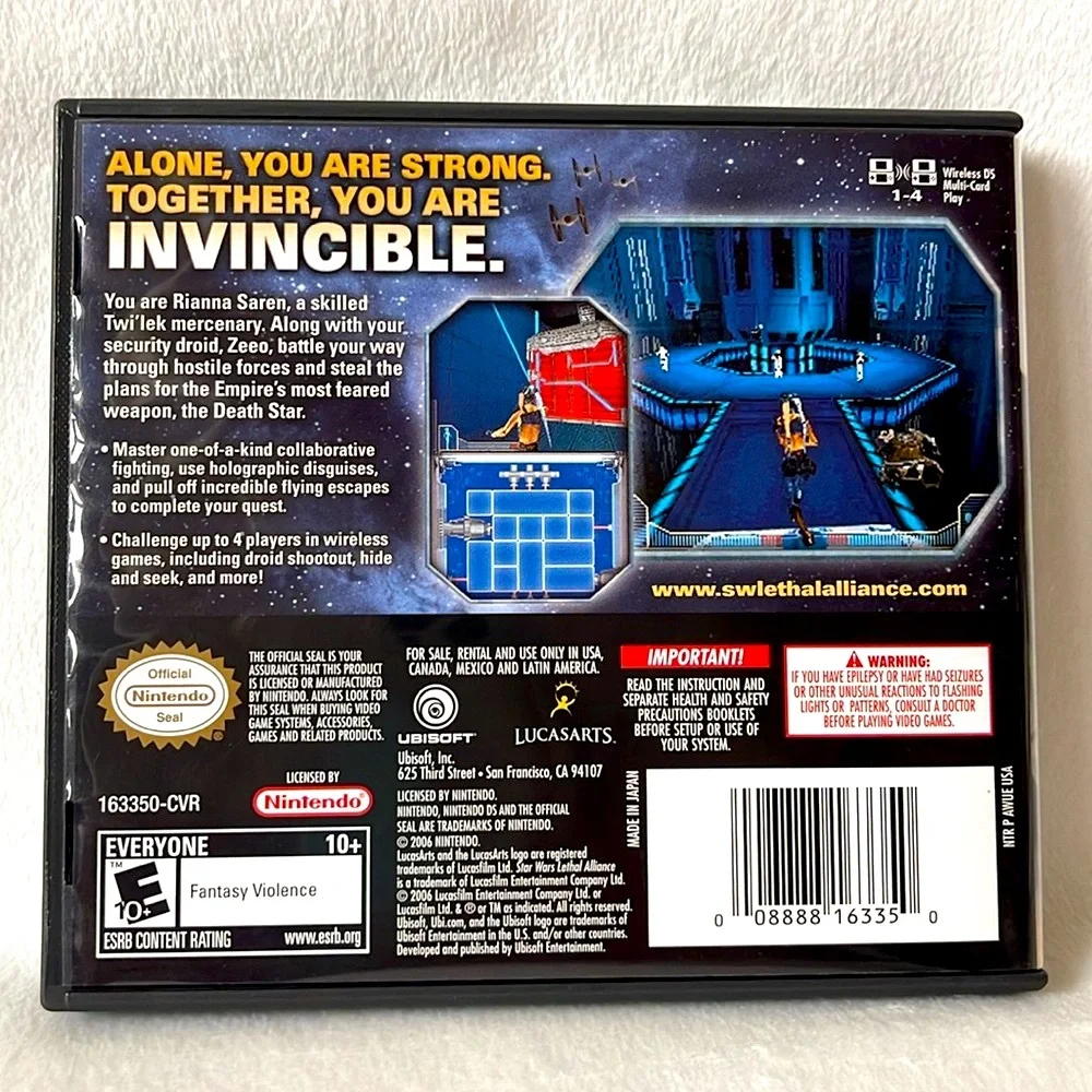 Nintendo DS Star Wars Lethal Alliance Video Game Complete w/Case & Manual